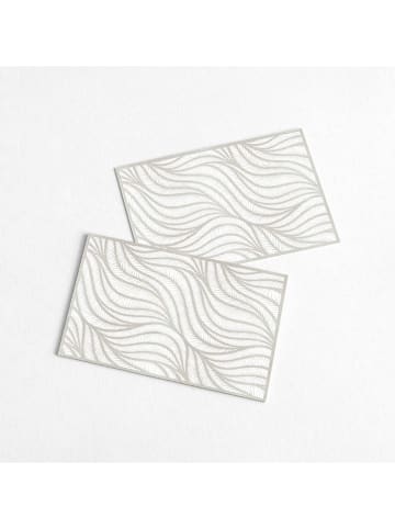 Mint Rugs 2er-Set: Tischsets "Heat Blanco" in Weiß/ Grau - (L)45 x (B)30 cm