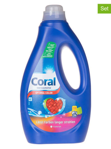 Coral 3er-Set: Flüssigwaschmittel "Optimal Color", je 1,3 l