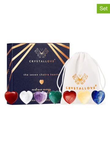 Crystallove 7-delige set: "The seven chakra set hearts"