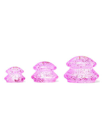 Crystallove 3-częściowy zestaw baniek w kolorze różowym do masażu ciała