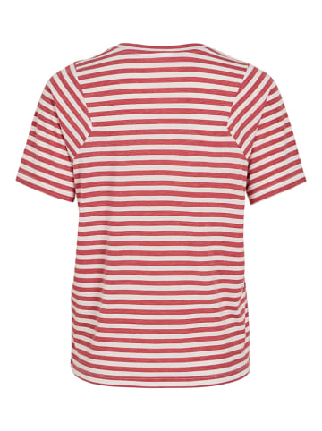 Vila Shirt in Rot/ Weiß