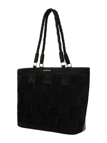 Wojas Leder-Shopper in Schwarz - (B)42 x (H)32 x (T)15 cm