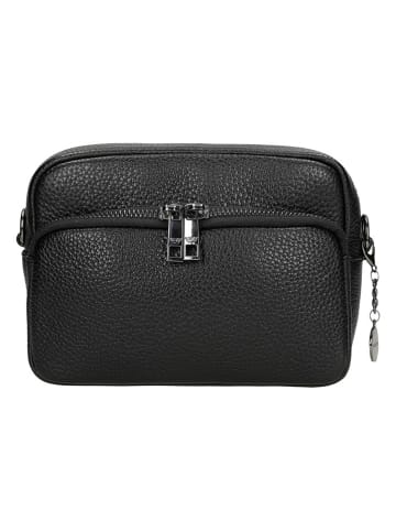 Wojas Leder-Umhängetasche in Schwarz - (B)18 x (H)13 x (T)6,5 cm