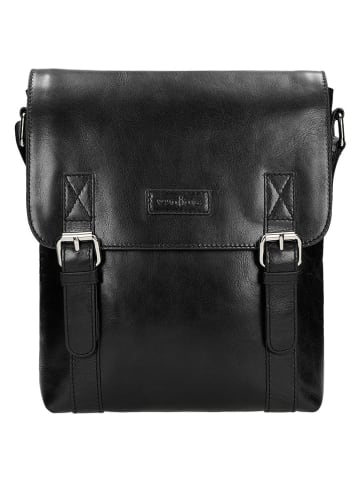 Wojas Leder-Umhängetasche in Schwarz - (B)26 x (H)29 x (T)6 cm