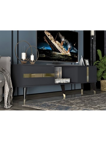 my interior TV-kast "Vania" zwart - (B)150 x (H)50 x (D)30 cm