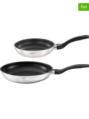 Rösle Patelnie (2 szt.) "Basic Line" w kolorze srebrno-czarnym