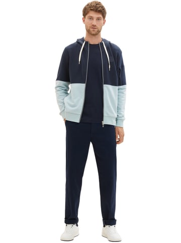 Tom Tailor Sweatjacke in Dunkelblau/ Hellblau