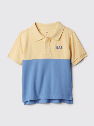 GAP Koszulka polo w kolorze żółto-błękitnym
