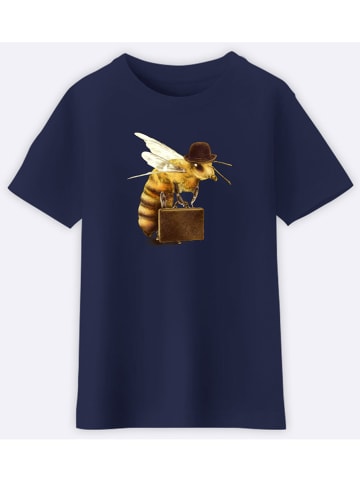 WOOOP Koszulka 'Worker bee" w kolorze granatowym