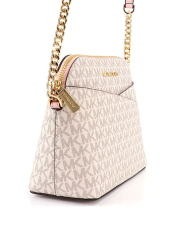 Michael Kors Leder-Umhängetasche in Creme - (B)21 x (H)17 x (T)9 cm