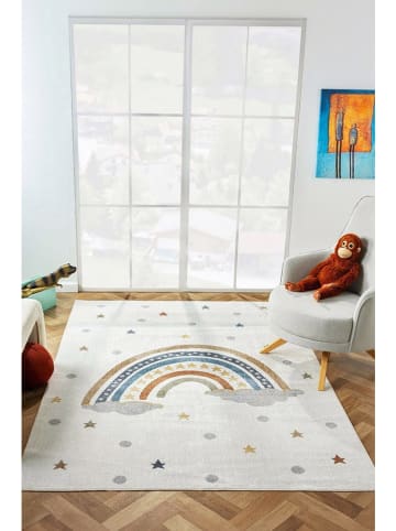 ABERTO DESIGN Kurzflor-Teppich "Bohem Kinds Rainbow" in Creme/ Bunt