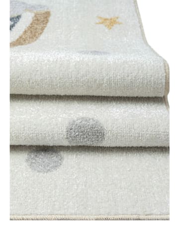 ABERTO DESIGN Kurzflor-Teppich "Bohem Kinds Rainbow" in Creme/ Bunt