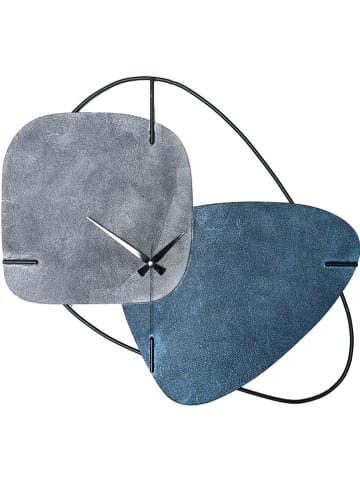 ABERTO DESIGN Zegar ścienny "Brazil" w kolorze niebiesko-jasnoszarym - 64,5 x 42,5 cm