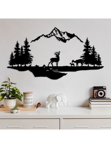 ABERTO DESIGN Wanddecoratie "Deer And Landscape" - (B)70 x (H)38 cm