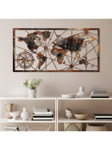 ABERTO DESIGN Wanddekor "World Map" - (B)120 x (H)60 cm