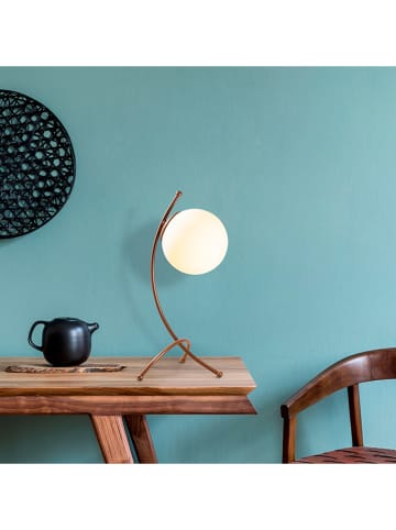 ABERTO DESIGN Lampa stołowa w kolorze biało-jasnobrązowym - 23 x 43 cm