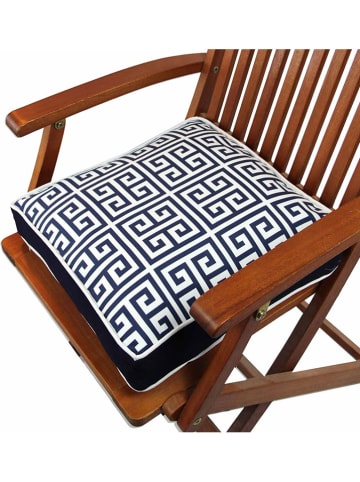 ABERTO DESIGN Kussen donkerblauw/wit