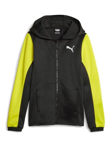 Puma Sweatjacke "Fit" in Schwarz/ Gelb