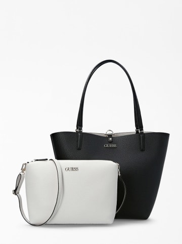 Guess Shopper bag w kolorze czarno-białym - 43 x 30 x 15 cm
