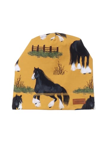Walkiddy Czapka "Shire Horses" w kolorze żółtym