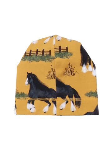 Walkiddy Czapka "Shire Horses" w kolorze żółtym