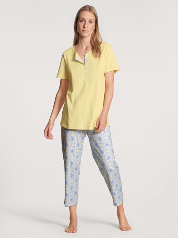Calida Pyjama geel/lichtblauw