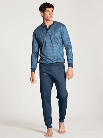Calida Pyjama in Dunkelblau/ Blau