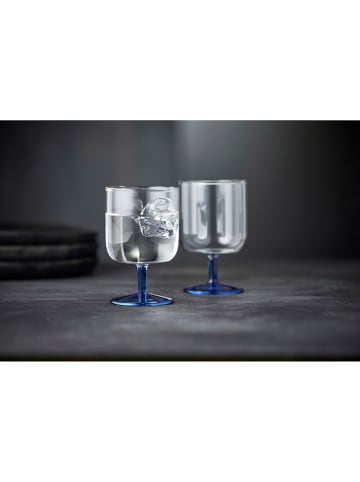 Lyngby Glas 2-delige set: wijnglazen blauw - 300 ml