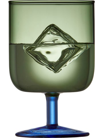 Lyngby Glas 2er-Set: Weingläser in Blau/ Grün - 300 ml