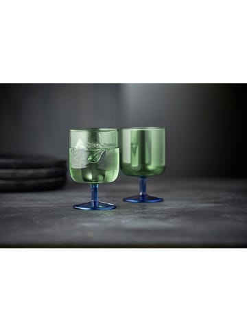 Lyngby Glas Kieliszki (2 szt.) w kolorze niebiesko-zielonym do wina - 300 ml
