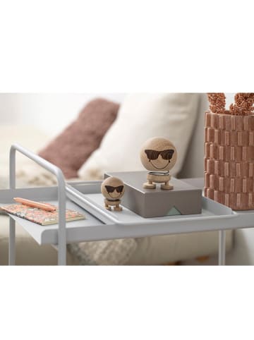 Hoptimist Dekofigur "Smiley Cool M" in Eiche - (B)7,5 x (H)10 x (T)7,5 cm