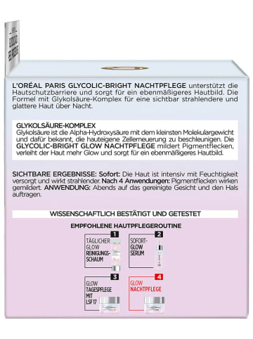 L'Oréal Paris Nachtscreme "Glycolic-Bright" - LSF 17, 50 ml