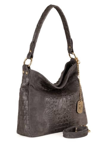 Anna Morellini Skórzany shopper bag "Linda" w kolorze szarym - 29 x 24 x 8 cm