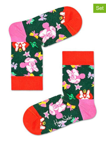Happy Socks Skarpety (2 pary) w kolorze zielonym ze wzorem