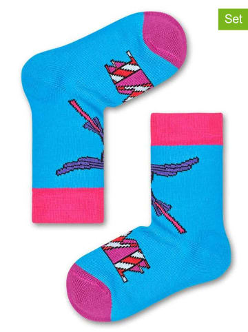 Happy Socks Skarpety (2 pary) w kolorze błękitnym