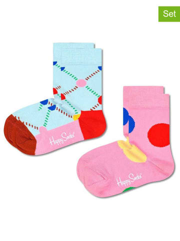 Happy Socks 2-delige set: sokken lichtroze/lichtblauw