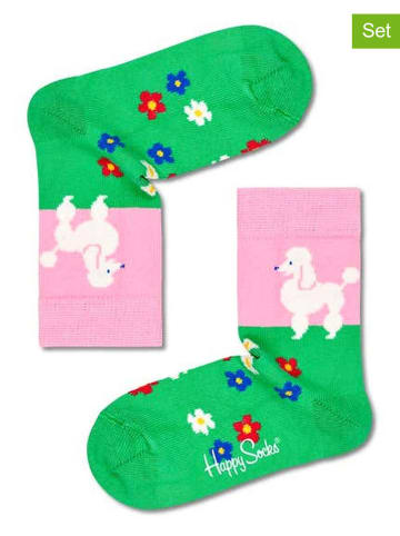 Happy Socks 2-delige set: sokken lichtroze/groen