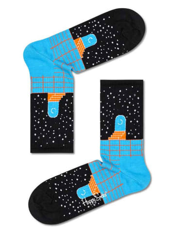 Happy Socks Skarpety "Future Unknown" w kolorze niebiesko-czarnym