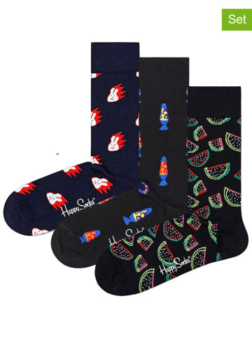 Happy Socks 3er-Set: Socken in Schwarz