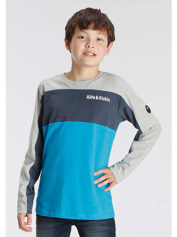 alife and kickin Longsleeve in Grau/ Blau