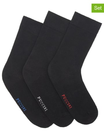 Puccini 3er-Set: Socken in Schwarz