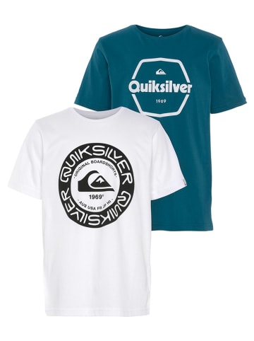 Quicksilver 2-delige set: shirts turquoise/wit