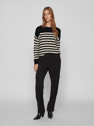 Vila Pullover in Schwarz/ Beige