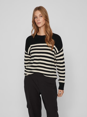 Vila Pullover in Schwarz/ Beige