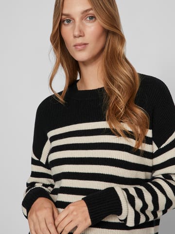 Vila Pullover in Schwarz/ Beige