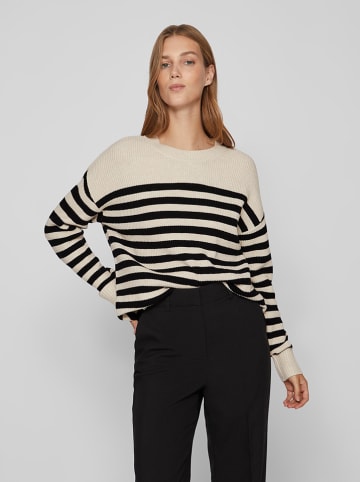 Vila Pullover in Beige/ Schwarz