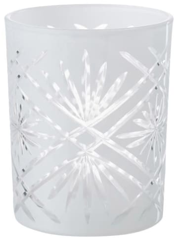 J Line Świecznik "Santorini" w kolorze białym - wys.12,5 x Ø 10 cm