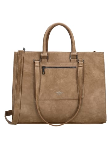Charm Shopper bag "Liberty" w kolorze jasnobrązowym - 40 x 31 x 15 cm