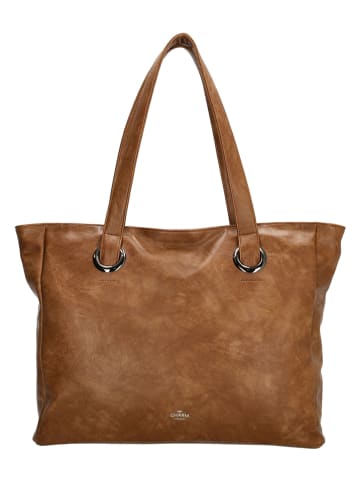 Charm Shopper bag "Liberty" w kolorze jasnobrązowym - 43 x 34 x 12 cm