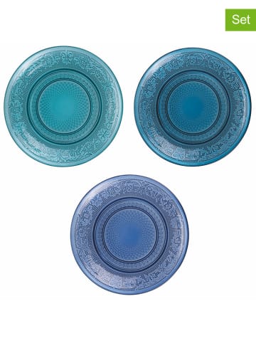 Villa d´Este 6-delige set: ontbijtborden "Ocean" blauw/turquoise - Ø 15 cm